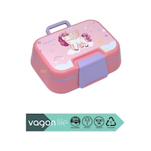 Bento 1030ml Lunchbox Tek Katlı 3 Bölmeli Pp Plastik Sefer Tası Yemek Kutusu Pembe Bakır