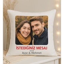 Bk Gift Kişiye Özel İsimli&fotoğraflı&mesajlı Beyaz Kırlent Yastık-1, Sevgiliye Hediye, Arkadaşa Hediye Kobitmeyencom34082 Bk Gift