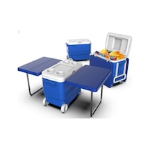 Kale 45 Litre Tekerlekli Buzluk Soğutucu Piknik Masası Mavi