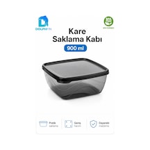 Kare Saklama Kabı 900 Ml Füme Şeffaf Siyah Kapaklı Buzdolabı Kabı Bpa İçermez