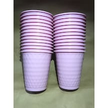 Pembe Plastik Desenli Bardak 25 Adet 250 Cc