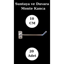 20 Adet 10 Cm Suntaya Kanca Duvara Monte Kanca Çok Amaçlı Kanca Krom