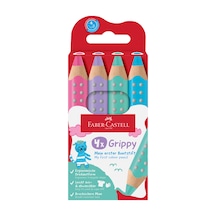 Grippy Boya Kalemi, 4'lü,ergonomik Üçgen Tasarım,suda Çözünür,jumbo Mineli Çok Renkli