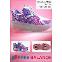 Zerhan Free Balance 250 Kız Çocuk Işıklı Patenli Tekerlekli Sneaker Spor Lila