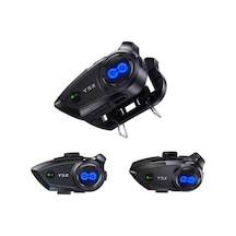 Y5x Rgb Işıklı Intercom 5 Kişi Bağlantılı 1000mah Motosiklet Bluetooth Kulaklık Seti