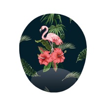 Flamingo Görselli - Bilek Destekli Oval Mousepad 20x23 Cm