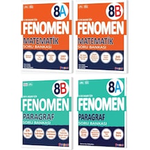 Fenomen Okul 2025 8. Sınıf Matematik + Paragraf A + B Serisi Soru Bankası Seti 4 Kitap