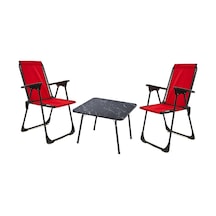Exent 45x60 Katlanır Masa + 2 Adet Kamp Sandalyesi, Çift Dikişli 120 Kg Kapasiteli-2kır-mer Çok Renkli