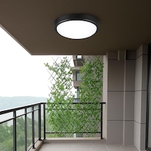 Artos 20w Yuvarlak Siyah Led Nemli Yer Armatürü Ip65 Su Ve Toz Geçirmez, 6500k Beyaz Işık, 20