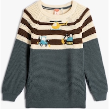 Koton Kazak Uzun Kollu Yuvarlak Yaka İşleme Detaylı Araçlar Temalı Ada Çayı 4wmb90003tt 4WMB90003TT983 Açık Yeşil