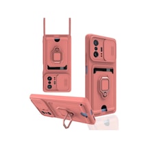 Newface - 771 - Xiaomi Mi 11t Pro Kılıf Zuma Kartvizitli Yüzüklü Silikon - Aconcept - - Pembe