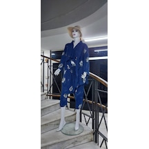 Boho Şalvar Pantolon Asimetrik Ceket Takım Lacivert