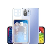 Kvy Xiaomi Mi 11 Lite Kamera Korumalı Kartlıklı Setra Şeffaf Silikon Kılıf
