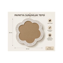 29x24 Cm Papatya Model Dekoratif Ham Sunumluk Tepsi Kabartma Desenli