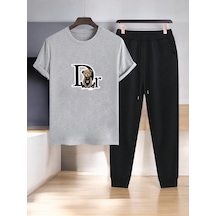 Uyguntarz Unisex Dr: Ayı Tasarım Basklı Tshirt Eşofman Takımı Gri Uyguntarz Unisex Dr: Ayı Tasarım Basklı Tshirt Eşofman Takımı Gri