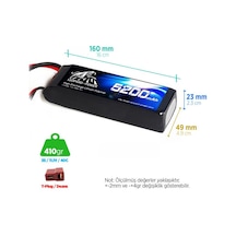 Leopard Power 5200 mAh 11.1V 3S 40C Lityum Polimer Lipo Batarya Pil T Plug