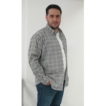 Tousus Büyük Beden Ekose Siyah Erkek Gömlek Btl-6162-tss
