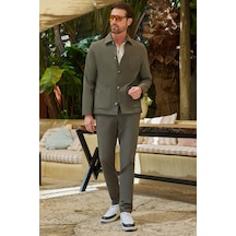 İmza Yan Cep Keten Slim Fit Keten Karışımlı Jogger Pantolon 1003260169 Haki