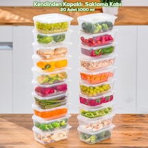 Porsima 1072 20'li Kendinden Kapaklı Buzluk Saklama Kabı 1 Lt