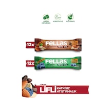 Fellas Meyve Bar 40 G Süper Ikili Kutu 24 Adet - Krş. Kuruyemiş X 12 Adet + Yaban Mersini X 12 Adet