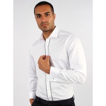 Dufy Beyaz Erkek Slim Fit Paul Yaka Duble Manşetli Kol Gömlek-33415 Beyaz Dufy Beyaz Erkek Slim Fit Paul Yaka Duble Manşetli Kol Gömlek-33415 Beyaz