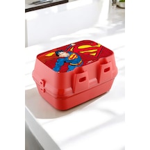 Lisanslı Superman 4 Bölmeli Kaşık Çatallı Beslenme Kutusu Kabı