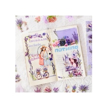Kolbi Craft 6 Sayfa 74 Adet Şeffaf Mor Lavanta Çiçek Sticker Bullet Journal Scrapbook Laptop Ajanda Planlayıcı 3 Adet Çok Renkli