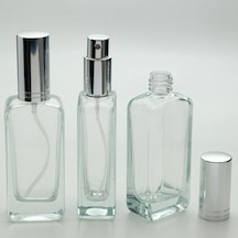 Parfüm Şişesi 50 ML 2 Adet Iphone Gri Metal Valf ve Kapak Boş Şişe