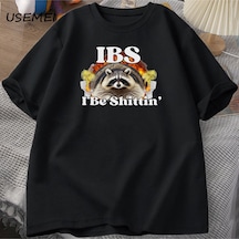 Flood Of Style Ibs Ben Shittin Rakun T Shirt Erkekler Karın Ağrısı Survivor T-shirt Erkek Kısa Kollu T-shirt Siyah