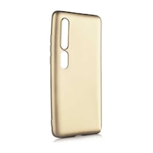 Noktaks - Xiaomi Uyumlu Xiaomi Mi 10 - Kılıf Mat Renkli Esnek Premier Silikon Kapak - Gold