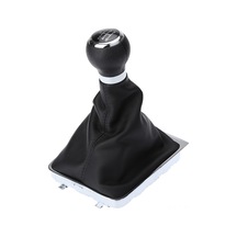 Yaozixa Vw Passat B6 İçin 6 Vites Manuel Vites Çubuğu, Kauçuk Kılıf Ve Çerçeve Tam Seti - Siyah Ve Krom, Kolay Kurulum Siyah