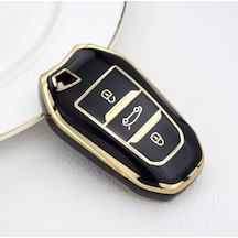 Peugeot 508 Sustasız Anahtar Kılıfı Siyah-gold