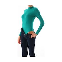 Penyebizden Kadın Viskon Boğazlı Çıtçıtlı Zıbın Body-yeşil