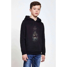 Tshirthane Assassin'S Creed Baskılı Unisex Çocuk Kapüşonlu Siyah Sweatshirt (534713985)