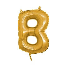 B Harf Altın Folyo Balon 40 İnc 100 Cm