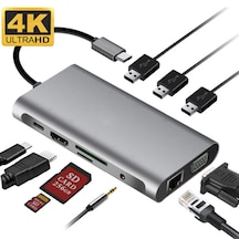 ALLY 10 İN 1 HDMI VGA RJ45 PD USB 3.0 HUB Adaptör Çoklayıcı