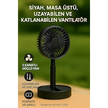 Vantilatör Fan Katlanabilir Sessiz Masaüstü Vantilatör Güçlü Motorlu Usb Şarjlı Soğutucu Fan Blic