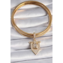 Pirinç Gold Renk Baget Zirkon Taşlı Ajda Charm - Lisinya Çok Renkli