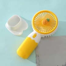 Şarjlı Mini El Fanı Ve Masaüstü Fanı, Yüksek Hızlı Vantilatör, Güçlü Pervaneli Fan Renkli Meyve Desenli, - Ananas