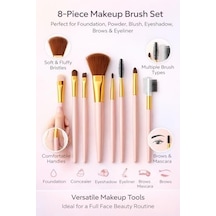 8 Adet Makyaj Fırça Seti Profesyonel Fondöten Pudra Allık Far Kaş Eyeliner Fırçası Yumuşak Kıllı Günlük Ve Profesyonel Kullanım İçin Komple Makeup Brush Set