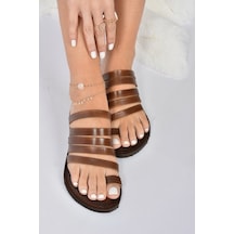 Fox Shoes Taba Hakiki Deri Kadın Sandalet K374680203