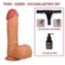 Odins Shop 24.5 CM Belden Bağlamalı Gerçekçi Kalın Dildo Penis - King Sized