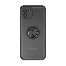 Samsung Galaxy A03 Kılıf Montreal Yüzüklü Silikon Kapak - Siyah 0.2M-Çok Renkli
