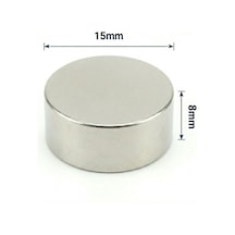10 Adet - 15x8 Mm Neodyum Mıknatıs Neodim Magnet Yuvarlak