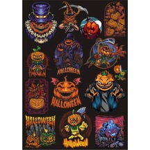 Hallowen Temalı Sticker Set 8 16 Parça Telefon, Tablet, Defter, Laptop Sticker
