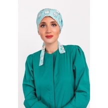 Yeşil Diş Desenli Tesettür Doktor Hemşire Hastane Aşçı Cerrahi B Yeşil