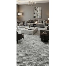 Nesrin Jel Taban Kaymaz Modern Siyah Koy Gri Güzel Salon Kesme Hali Yolluk