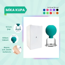 Silikon Vakumlu Mika Yüz Masaj Kupası No:4 Yeşil Çok Renkli