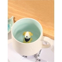 Mukko Home 3d Porselen Kupa Sevimli Fularlı Köpek Figürlü, 350 Ml, Eğlenceli Ve Özgün Tasarım,mavi Beyaz - Çok Renkli