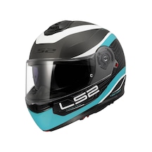 Ls2 Strobe 2 Victory Motosiklet Kaskı Beyaz - Mat Tıtanium- Mavi